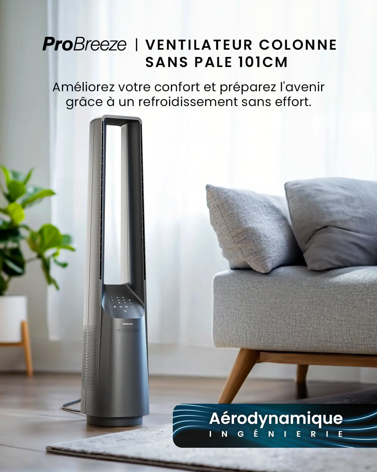 Ventilateur en métal naturel vue 2