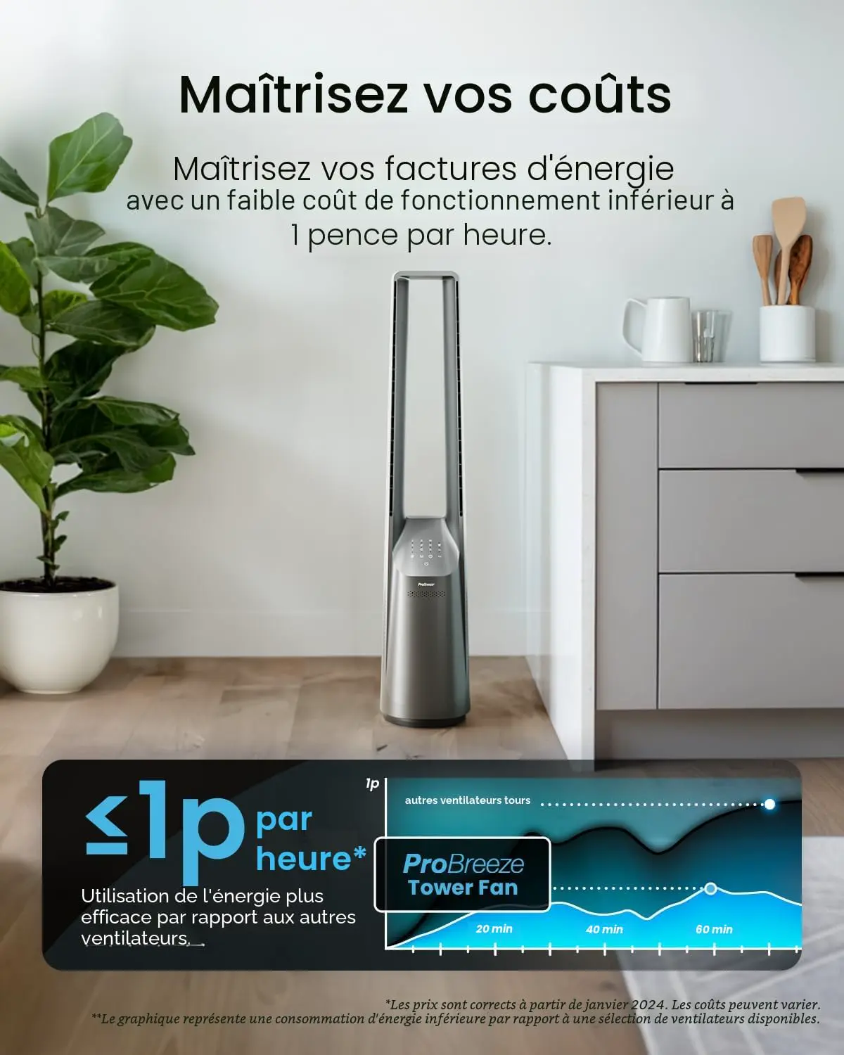 Ventilateur en métal naturel vue 9