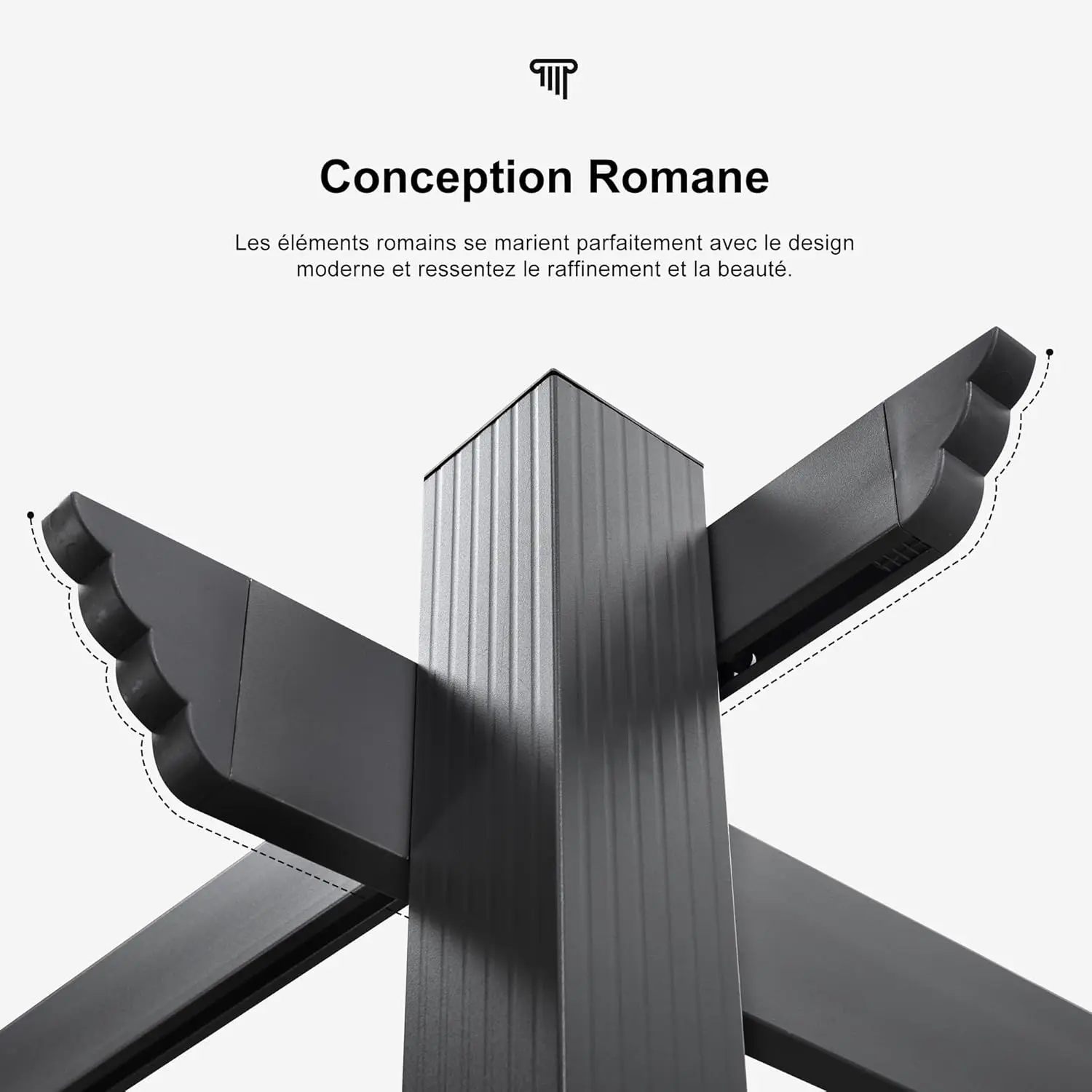 Pergola en aluminium kaki 15,2 m² vue 9