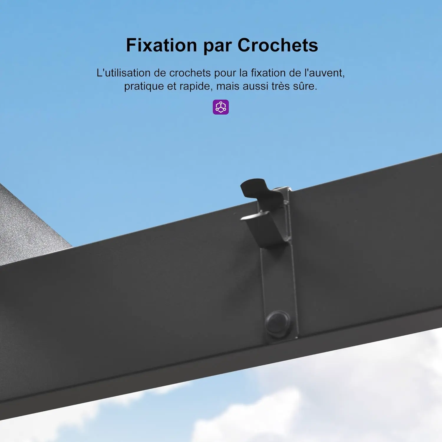 Pergola en aluminium gris 15,2 m² vue 9