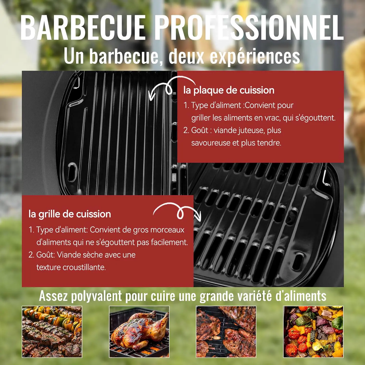 Barbecue à gaz en acier noir 23,5 x 37,4 cm vue 4