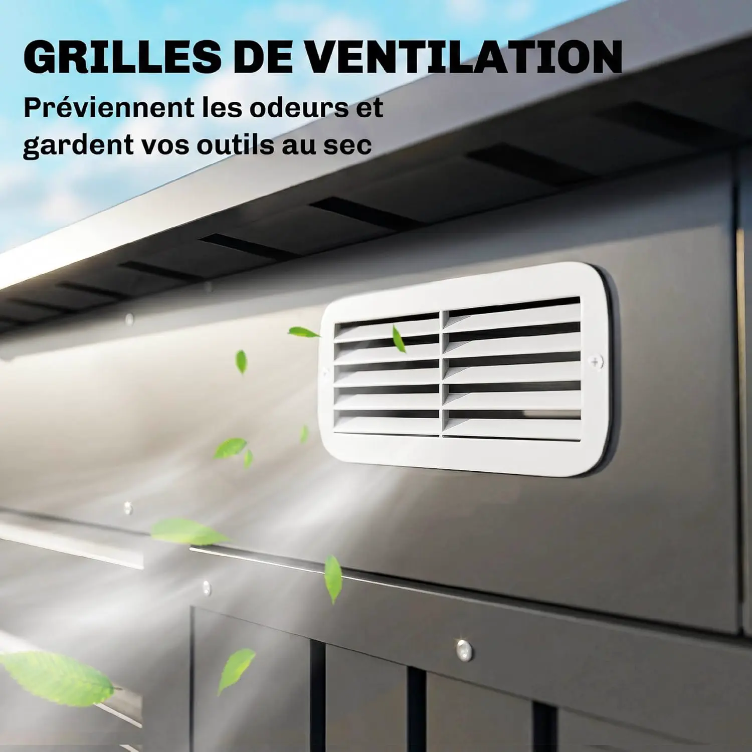 Abri de jardin en métal en acier gris 2,5 m² vue 6