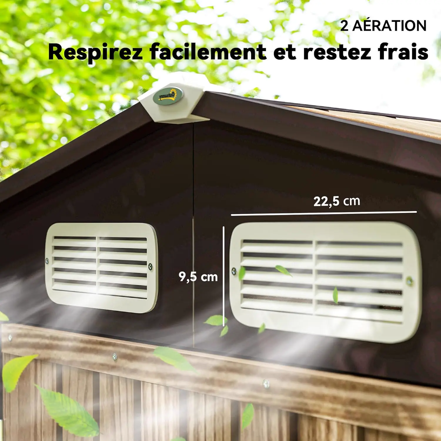 Abri de jardin en bois en acier 2,27 m² vue 6