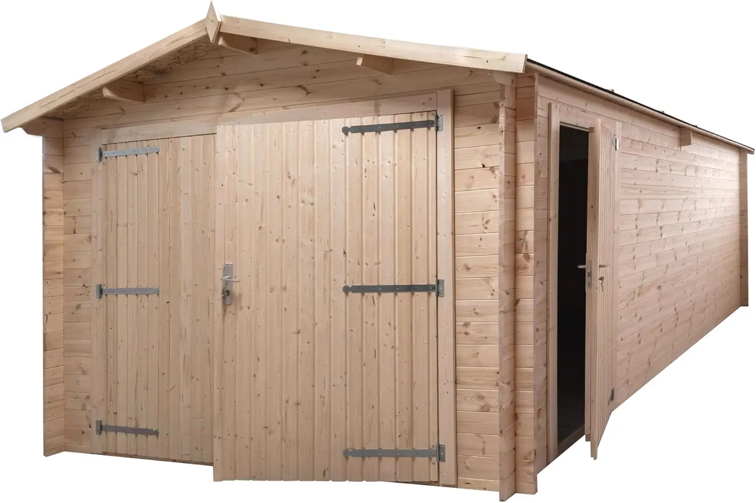 Abri de jardin en bois en bois noir 17,42m² vue 2