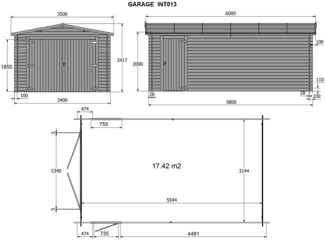 Abri de jardin en bois en bois noir 17,42m² vue 6