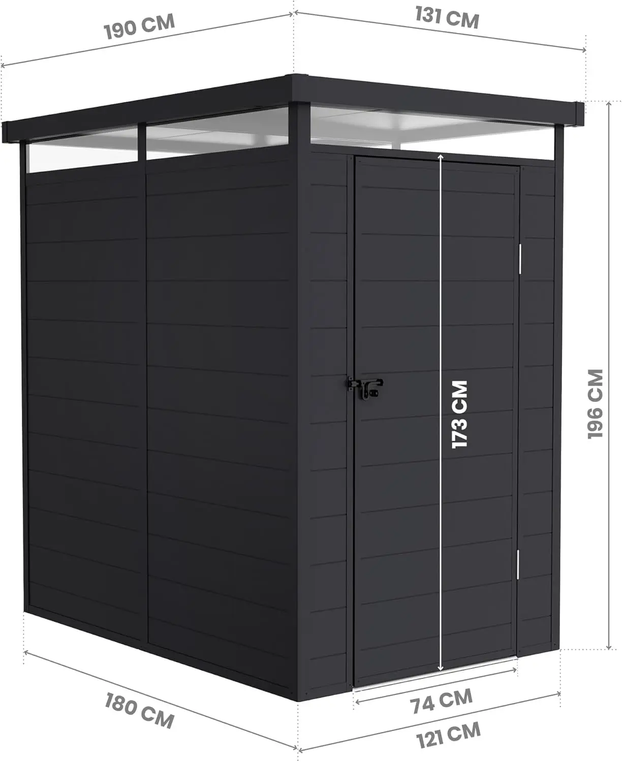 Abri de jardin en résine en résine gris 2,47 m² vue 4