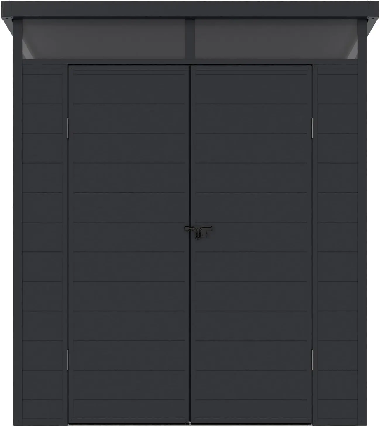 Abri de jardin en résine en aluminium anthracite vue 6