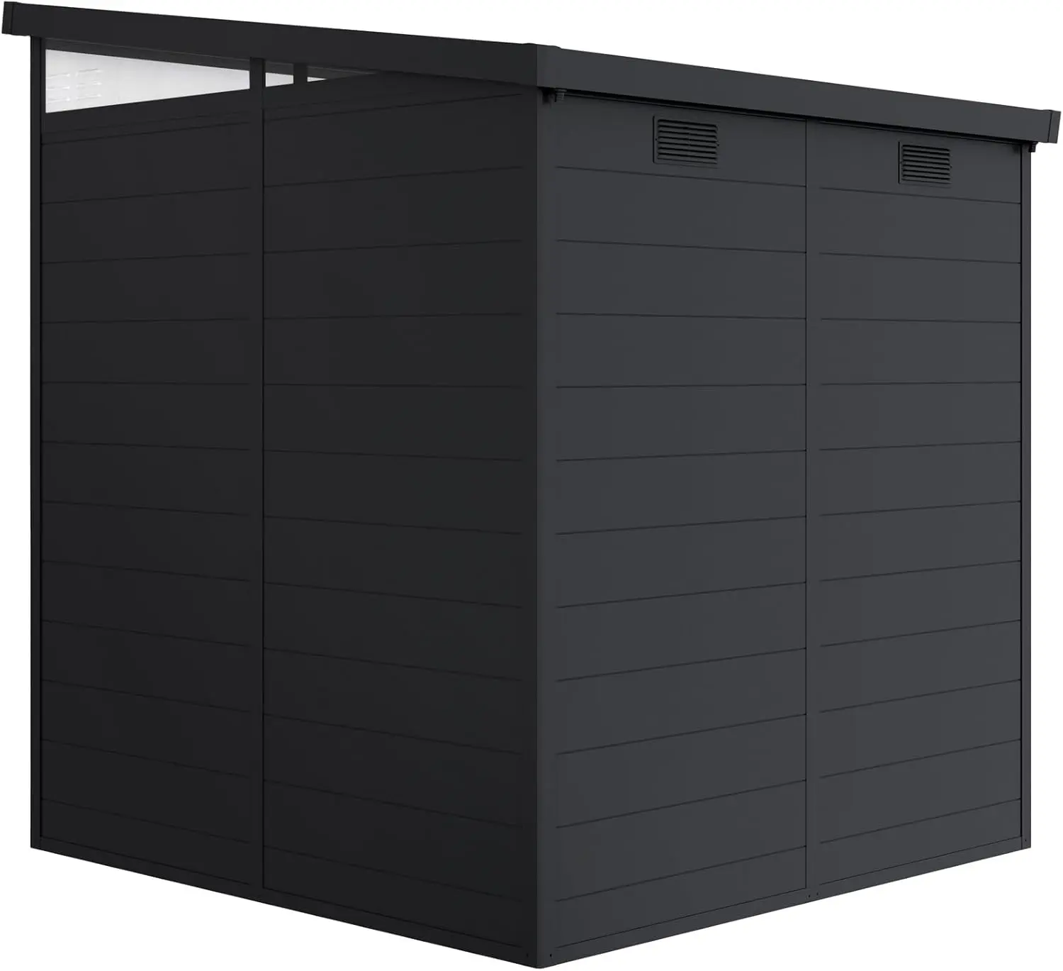 Abri de jardin en résine en aluminium anthracite vue 7