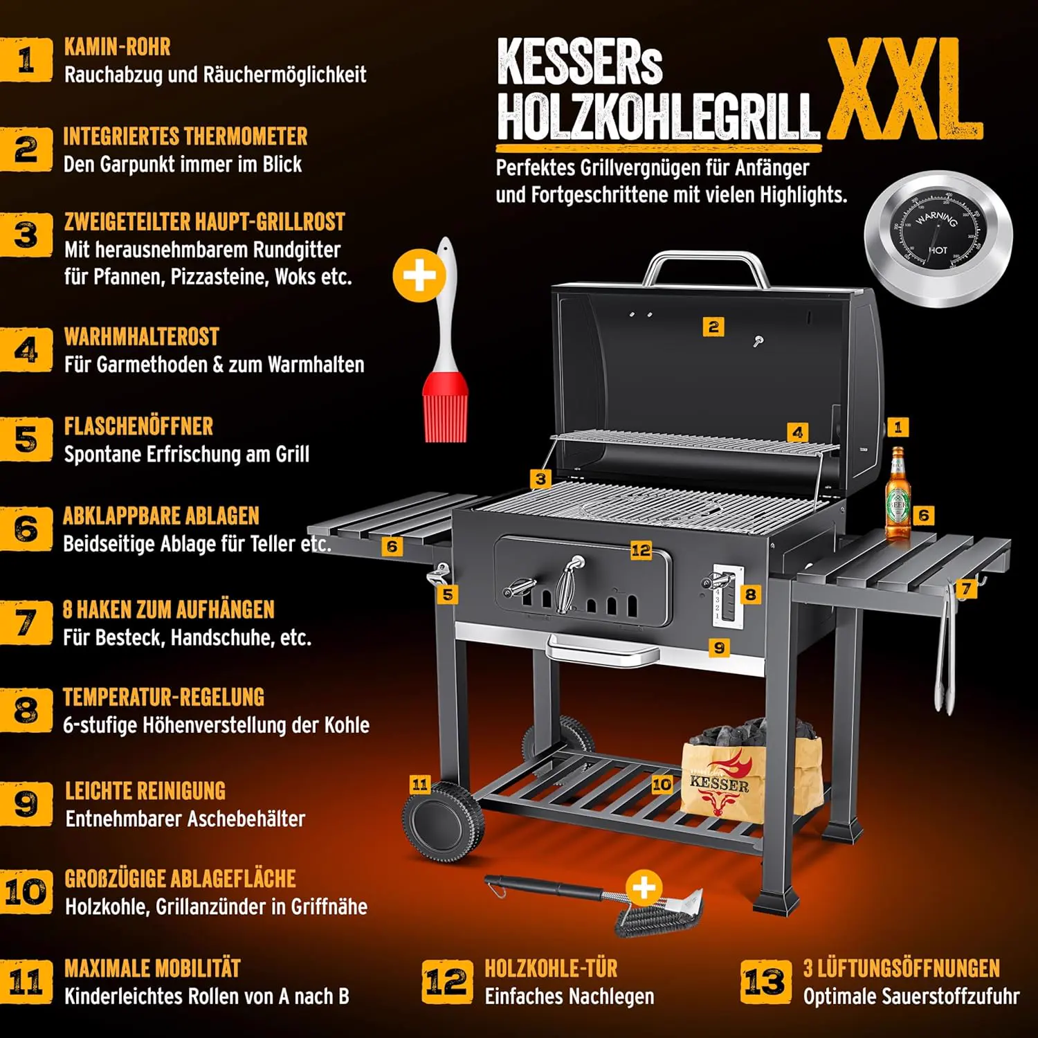 Barbecue weber en acier 76,5 x 83 cm vue 3