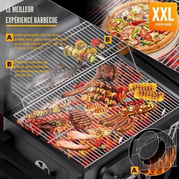 Barbecue à charbon en acier 76,5 x 83 cm vue 6