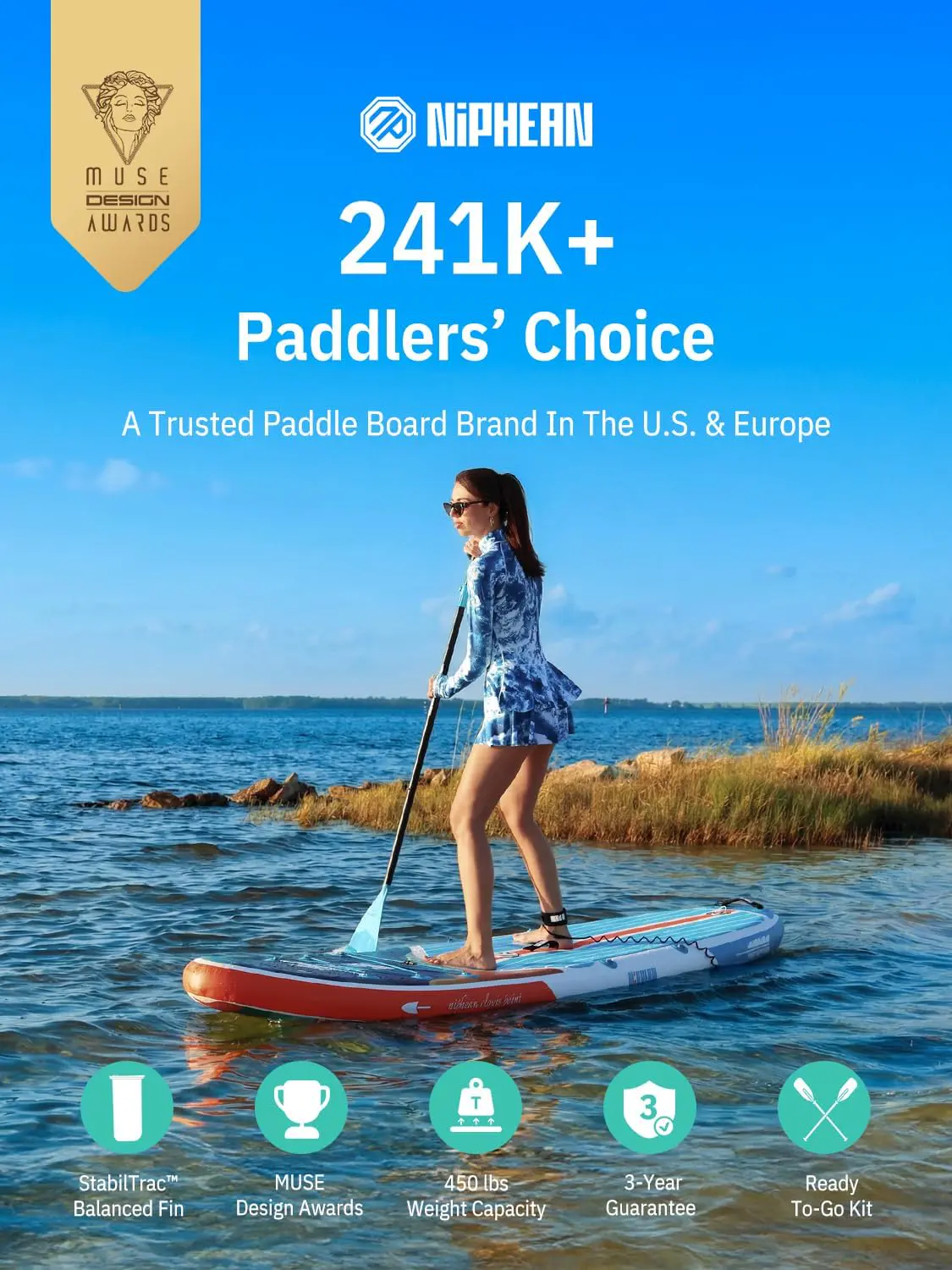Paddle gonflable jaune vue 2