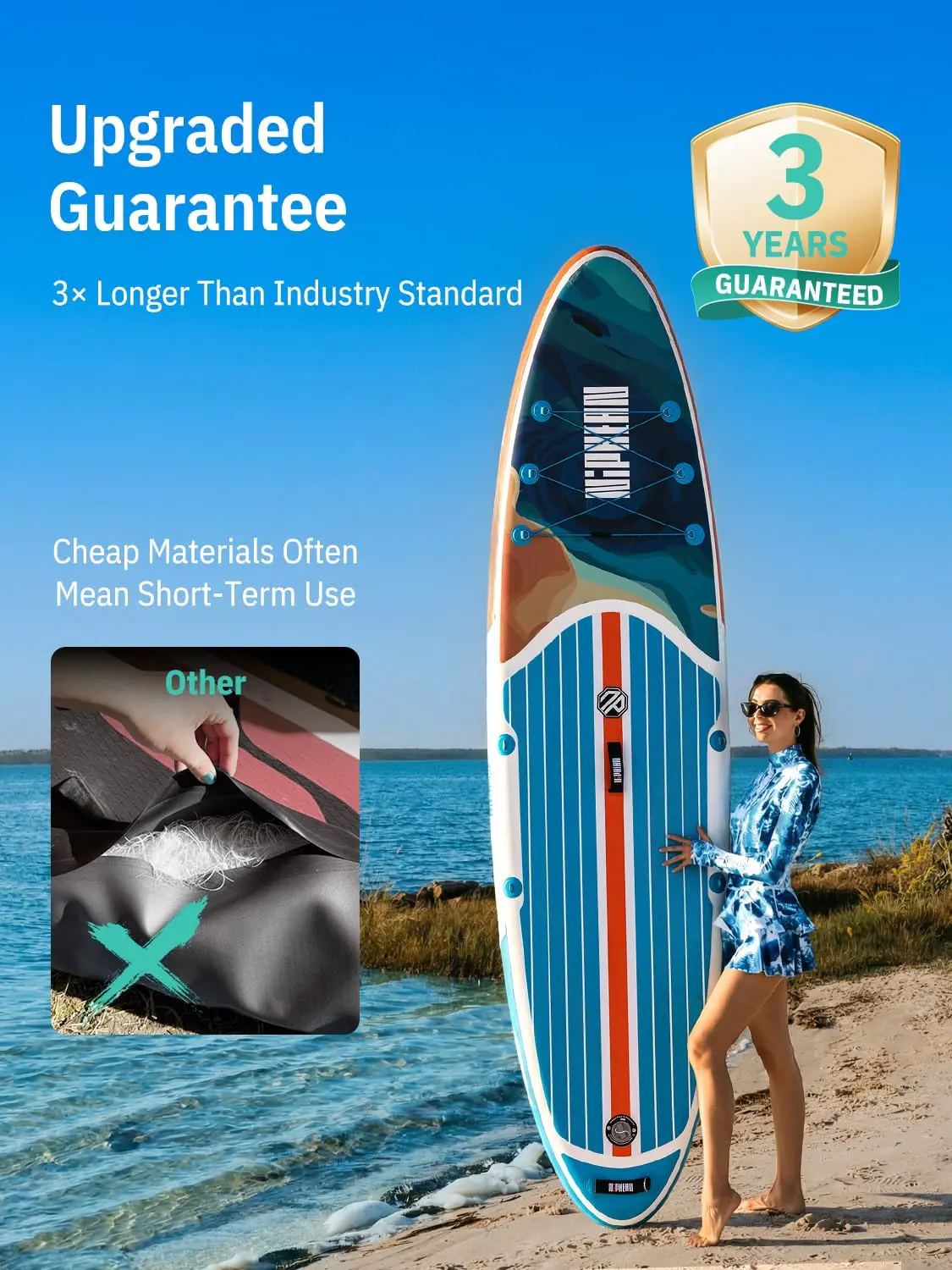 Paddle gonflable jaune vue 4