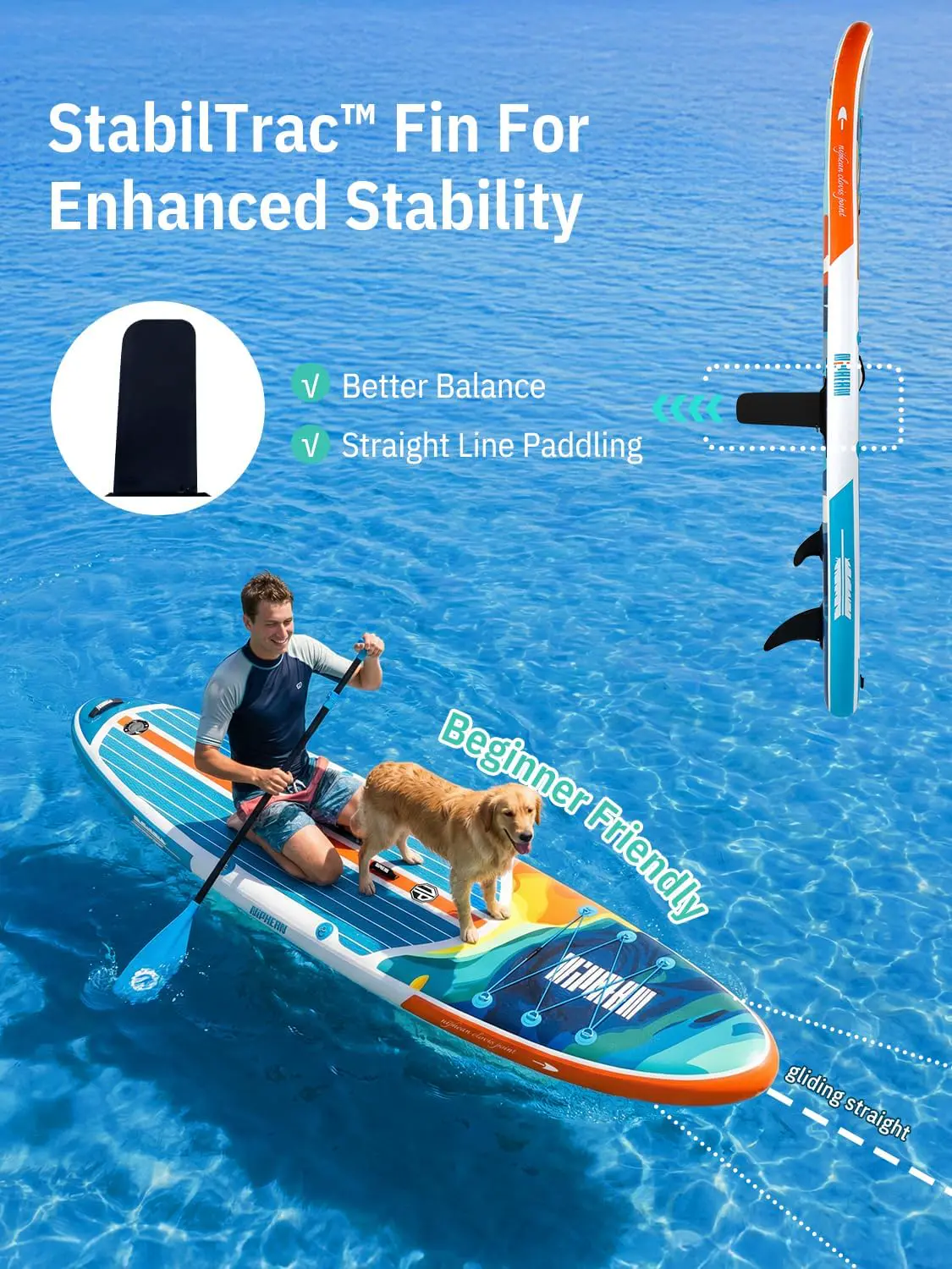 Paddle gonflable jaune vue 5