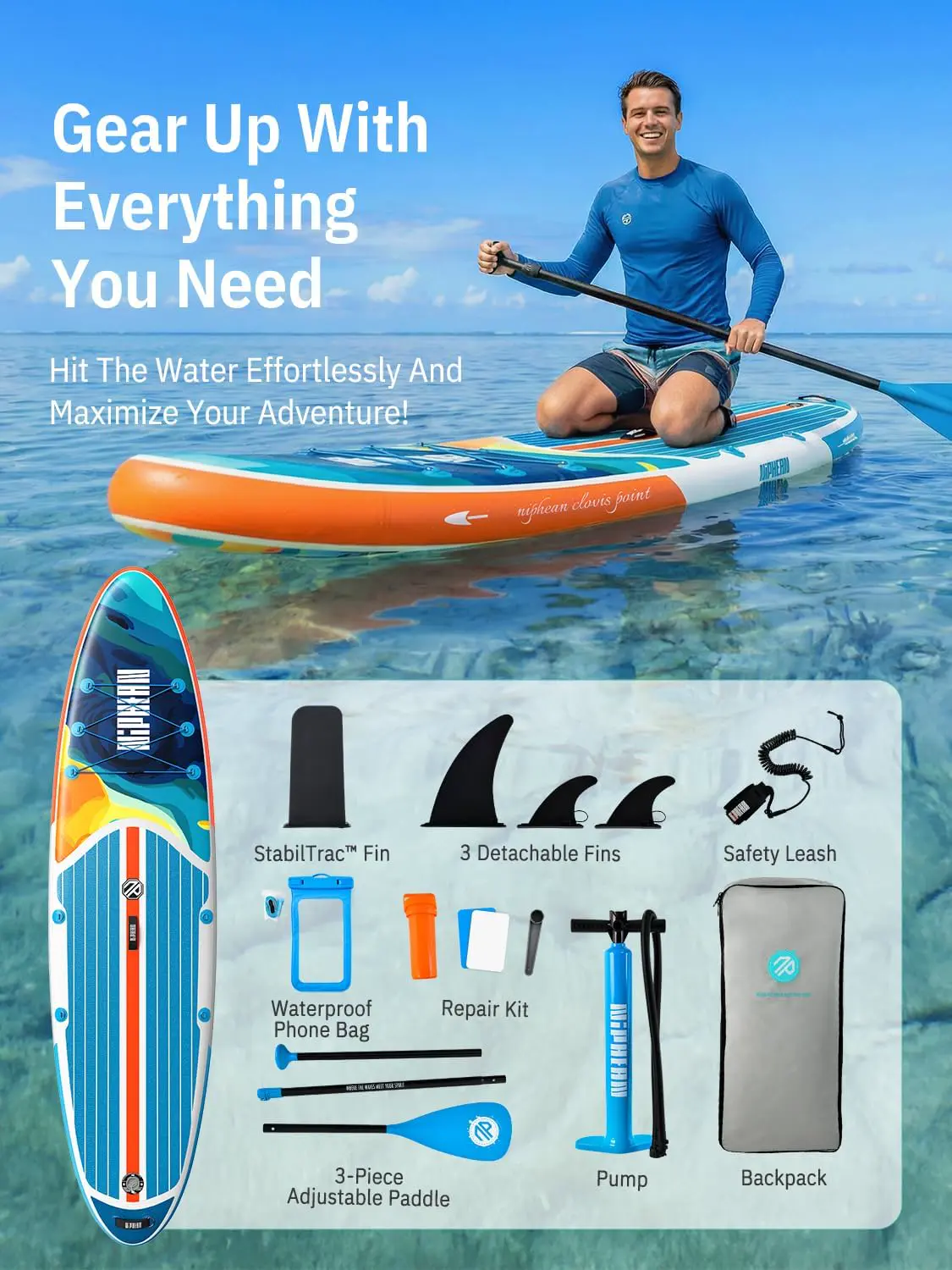 Paddle gonflable jaune vue 6