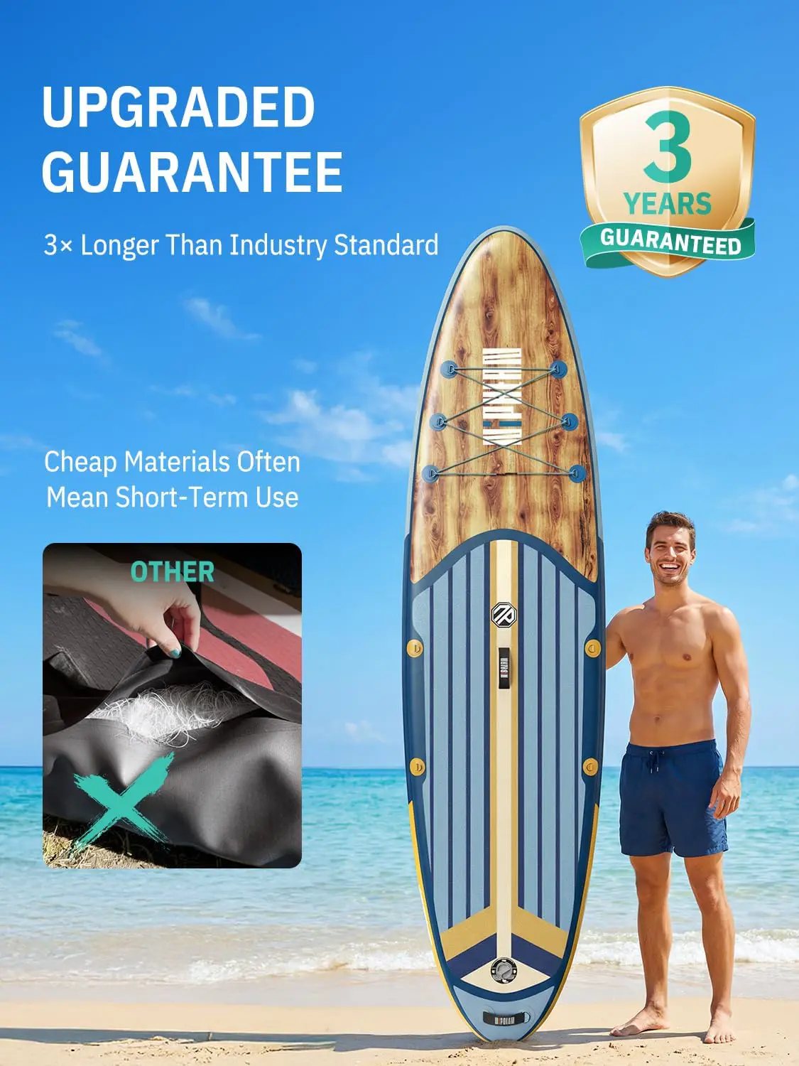 Paddle gonflable jaune vue 4