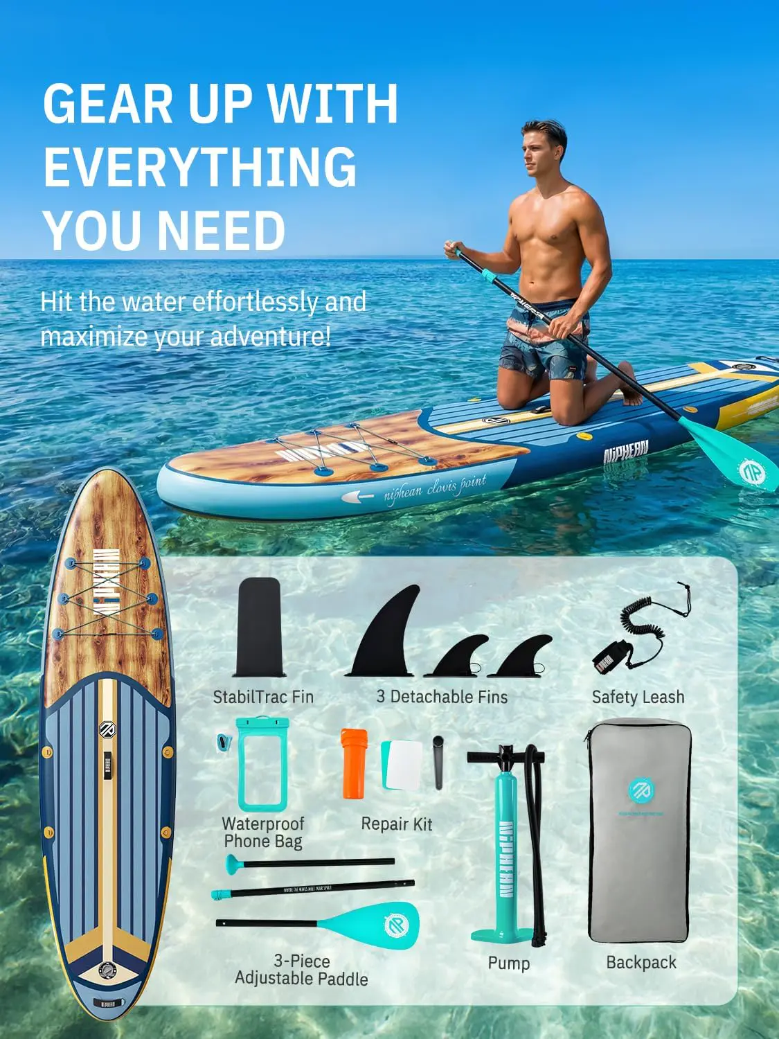 Paddle gonflable jaune vue 6