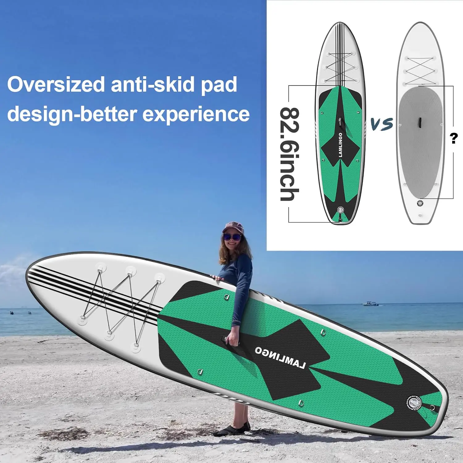 Paddle gonflable en aluminium 82 × 16 cm vue 4