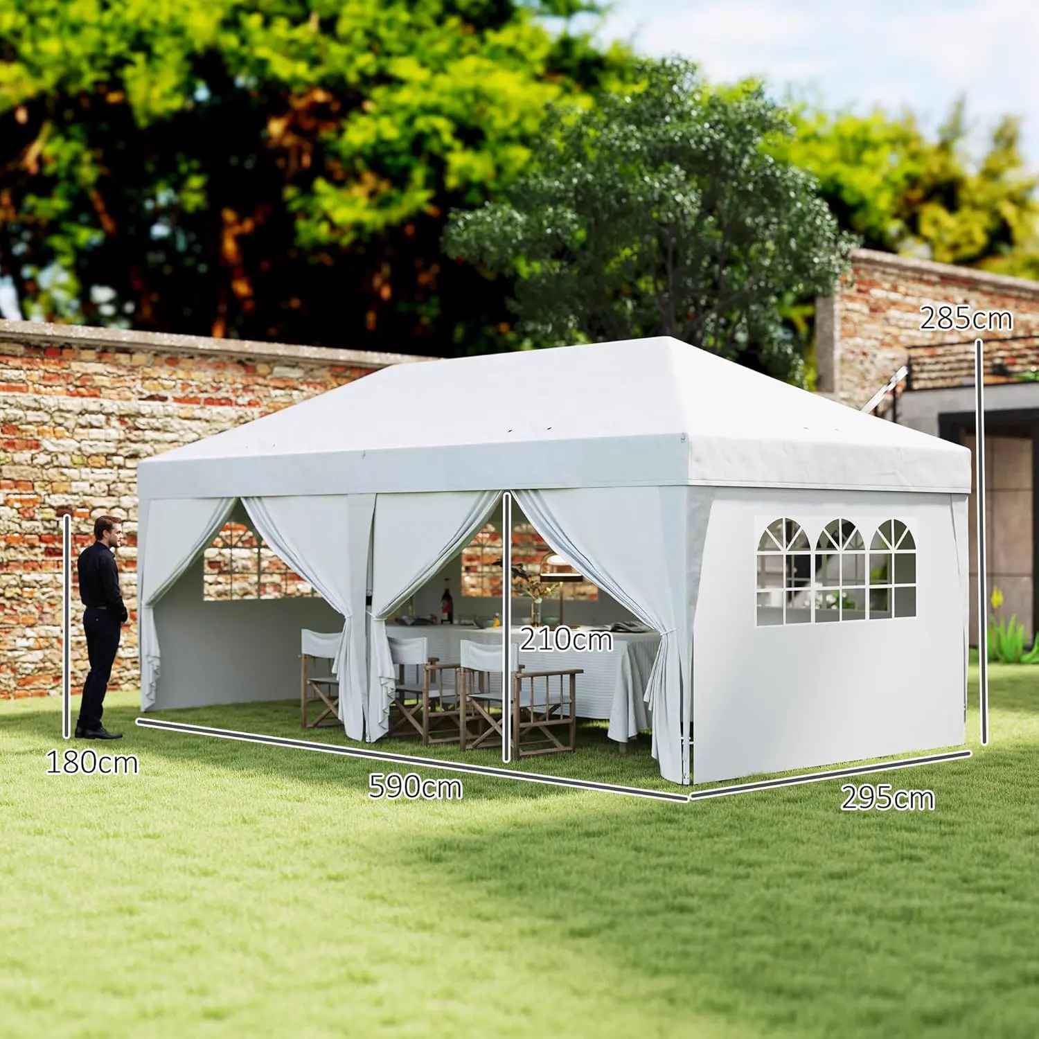 Tonnelle en acier blanc 3 x 6 m vue 7