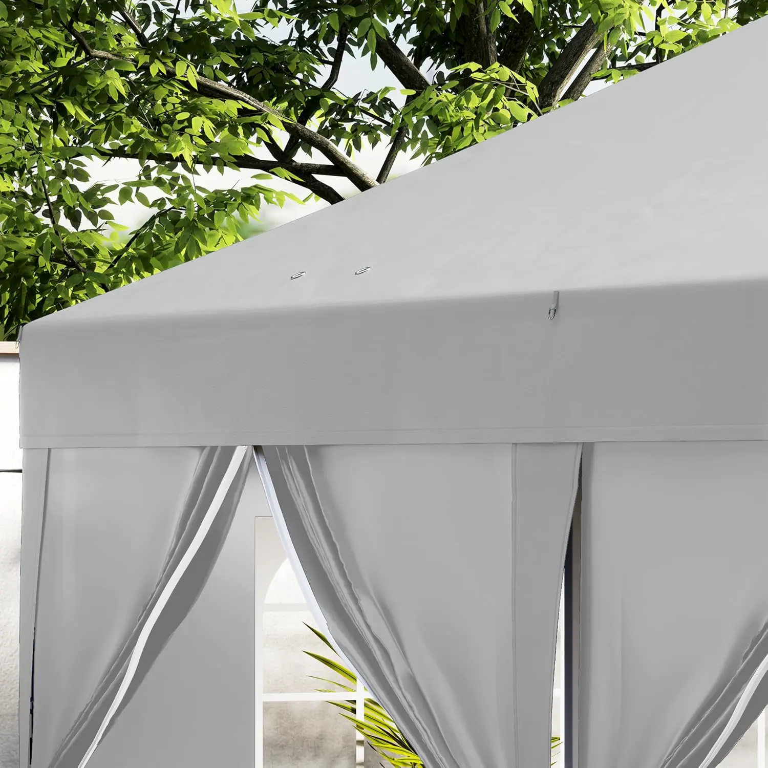 Tonnelle en acier gris 3 x 6 m vue 8