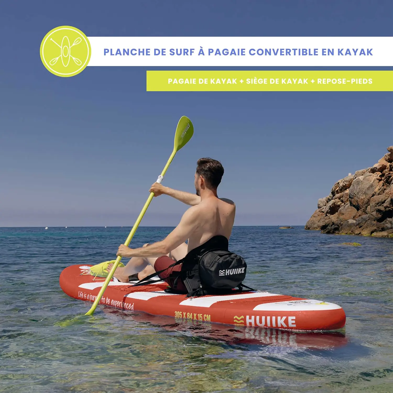 Paddle gonflable en aluminium 84x15 cm vue 4
