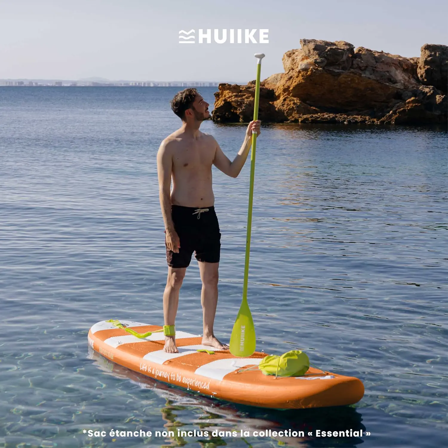 Paddle gonflable en aluminium orange 84x15 cm vue 9