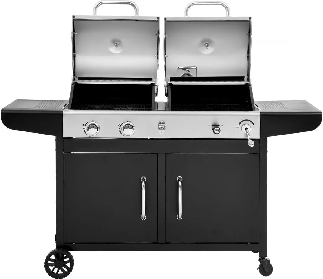 Barbecue à gaz en bois noir 75 x 123 cm vue 4