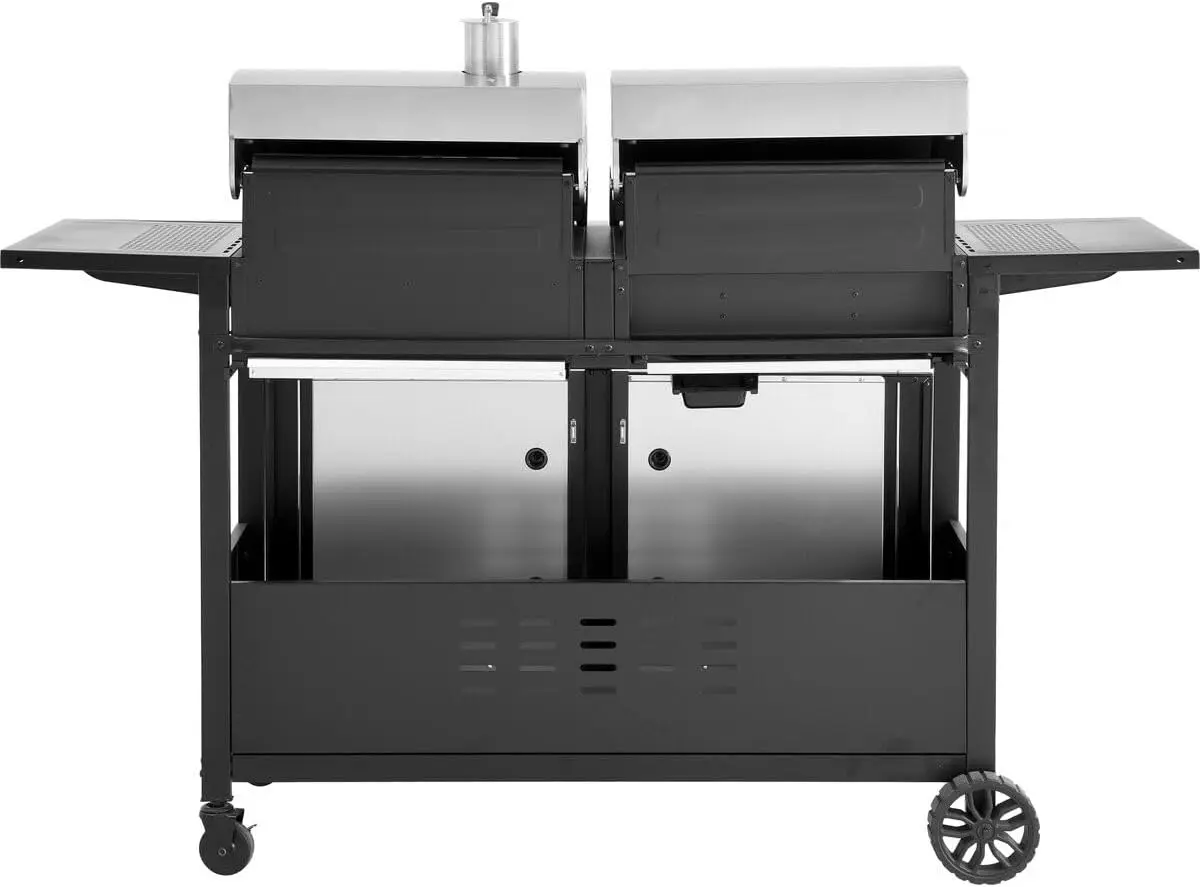 Barbecue à gaz en bois noir 75 x 123 cm vue 5