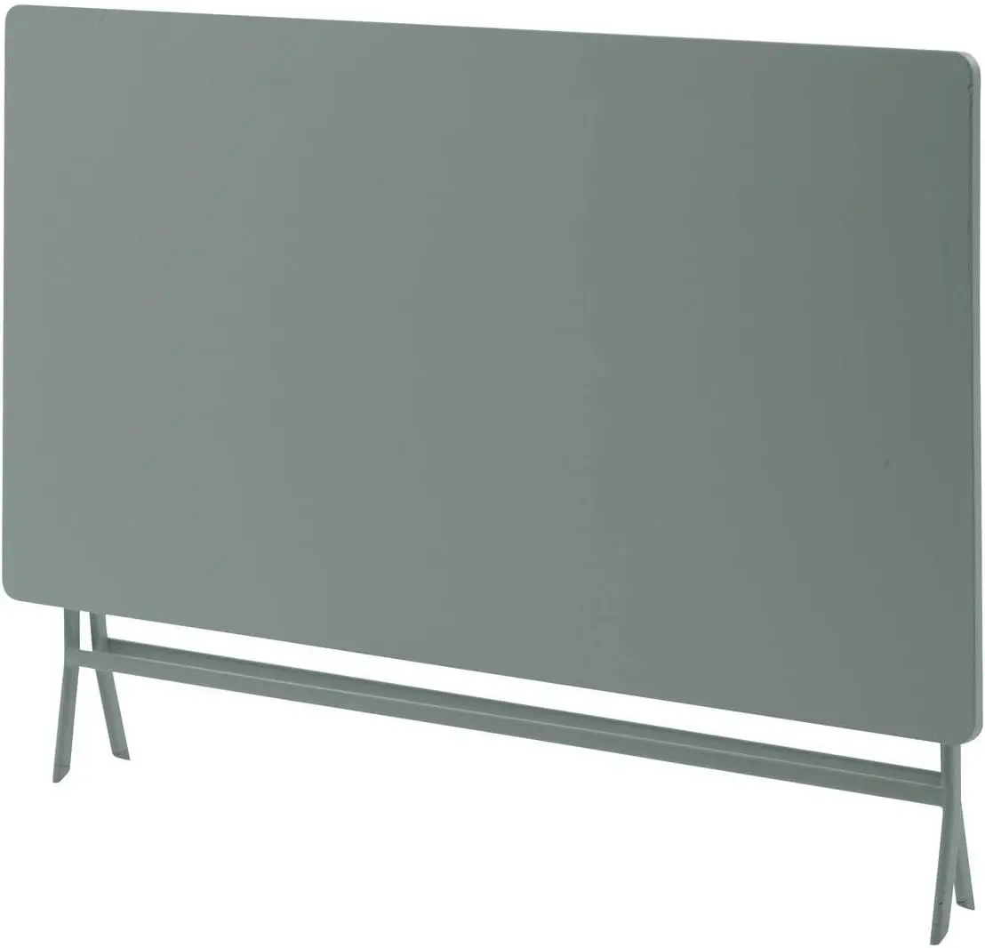 Table de jardin 6 places en acier vert 80 x 80 vue 4