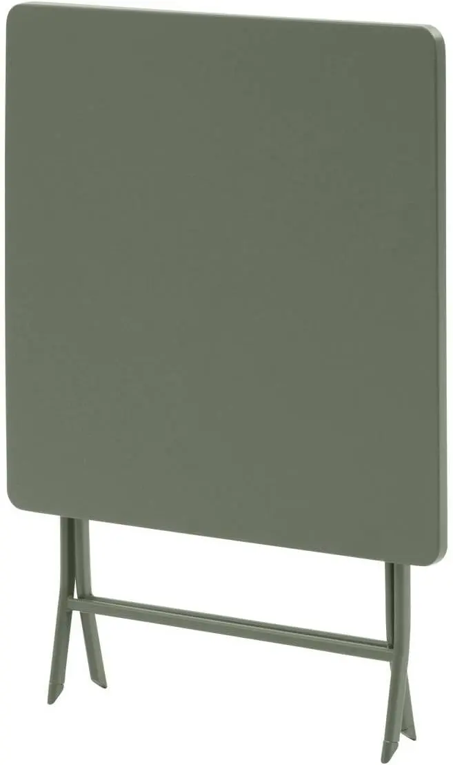 Table de jardin 2 places en acier vert 70 x 70 vue 4
