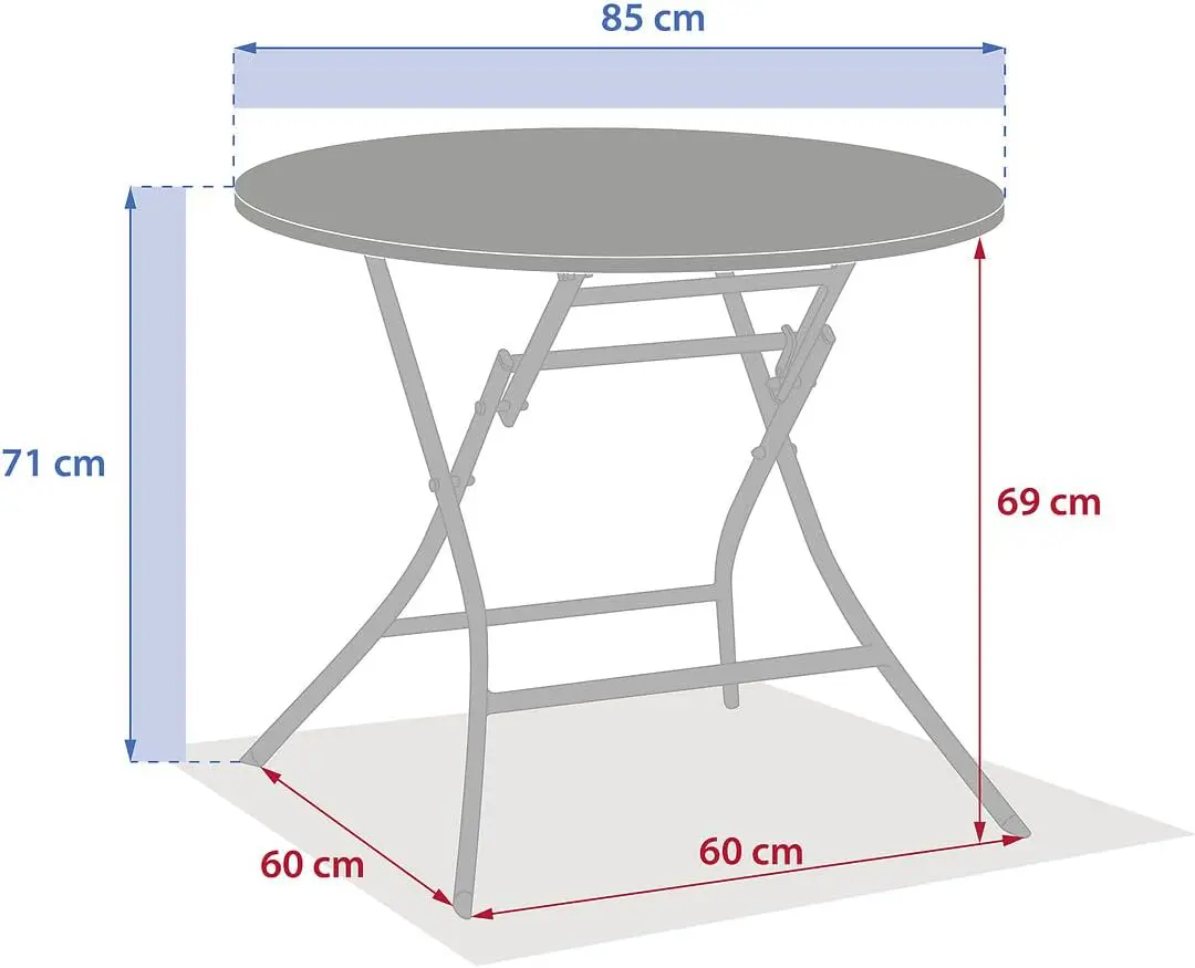 Table de jardin 4 places en acier vert 85 x 85 vue 3