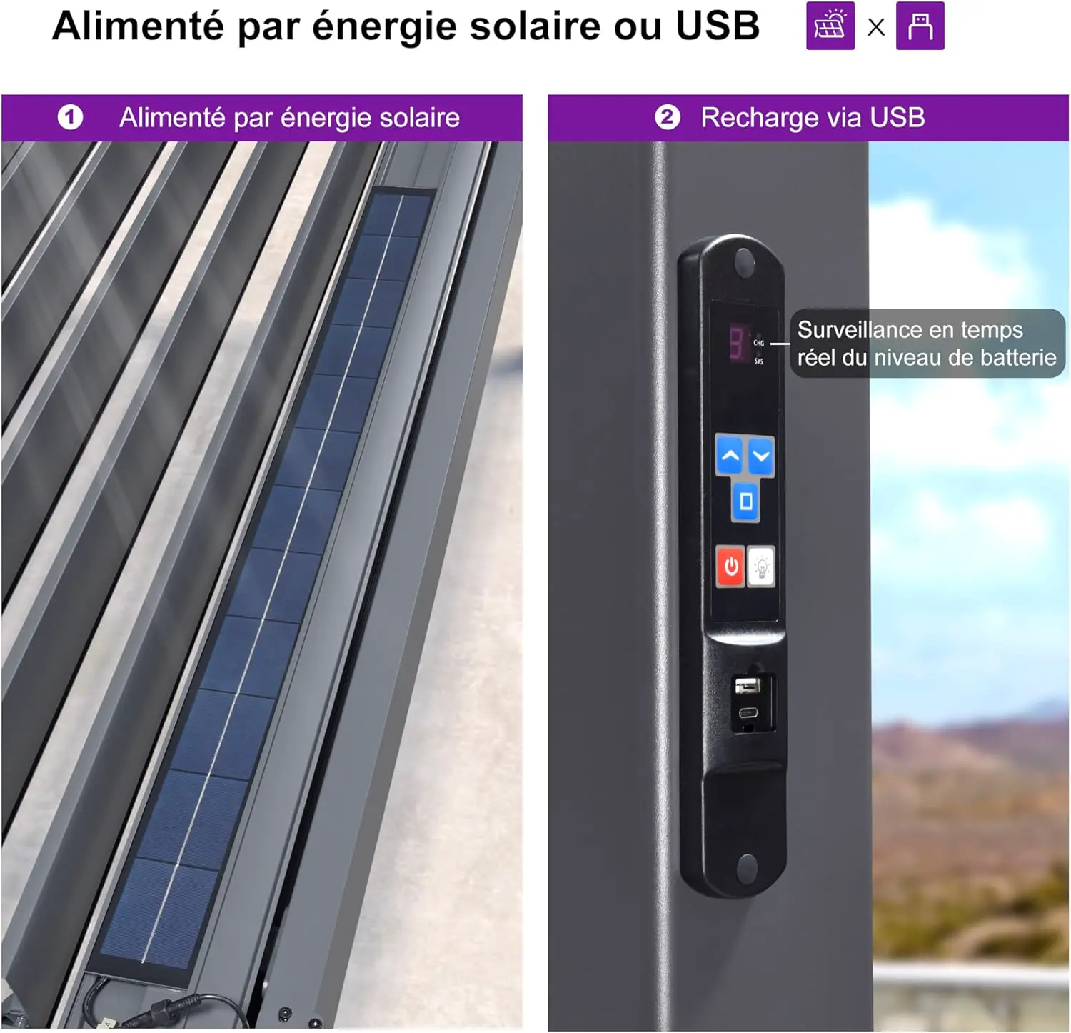 Pergola en aluminium gris 24 m² vue 7