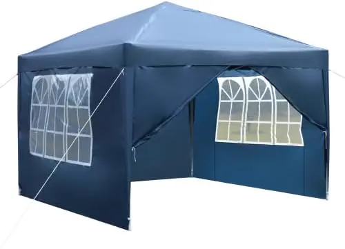Tonnelle en acier bleu 9 m² vue 2
