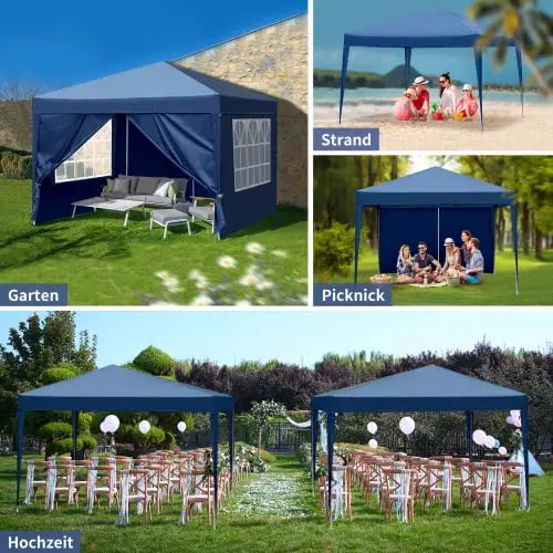 Tonnelle en acier bleu 9 m² vue 9