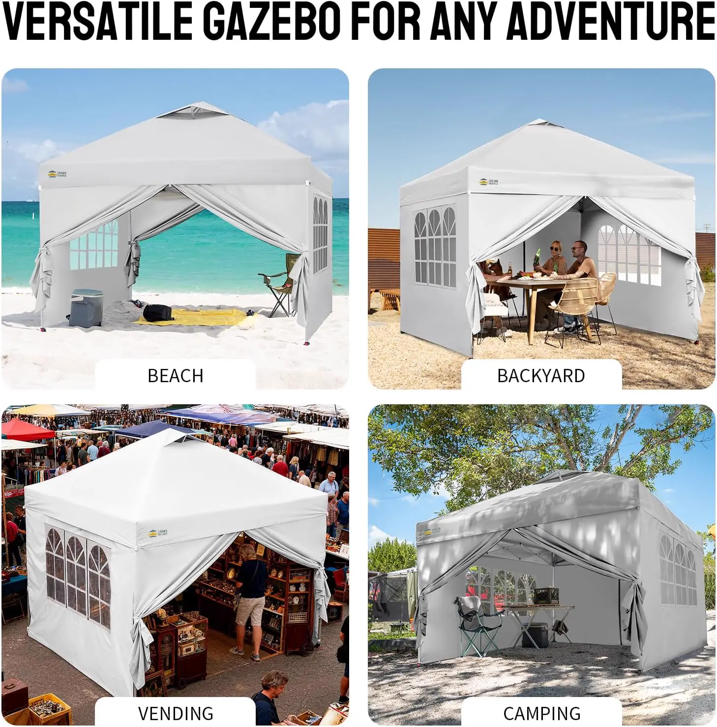 Tonnelle blanc 3 x 3 m vue 8