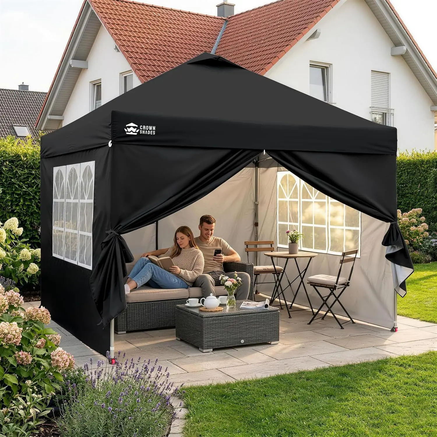 Tonnelle noir 3x3m vue 2