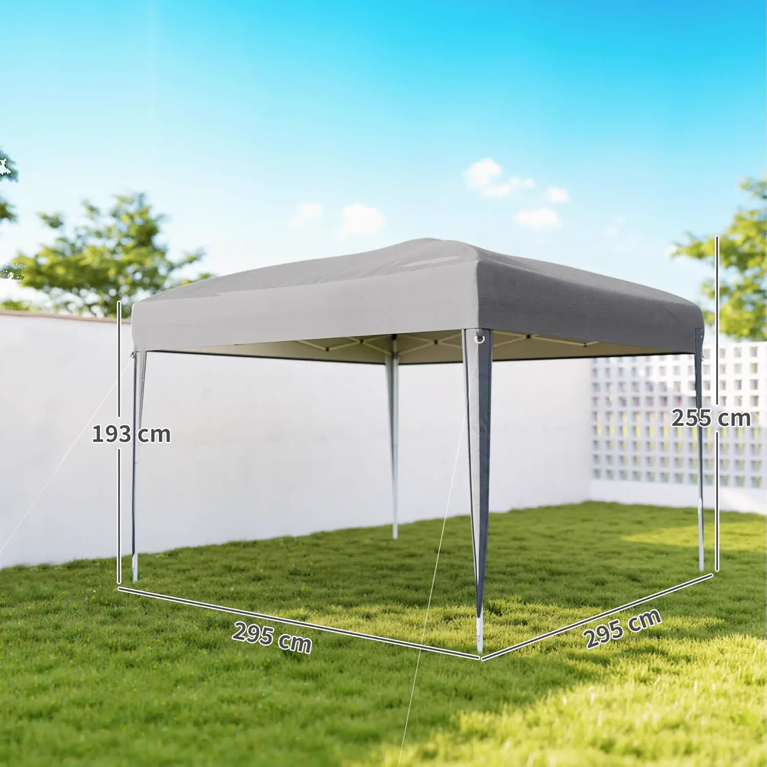 Tonnelle en acier gris 3x3m vue 7