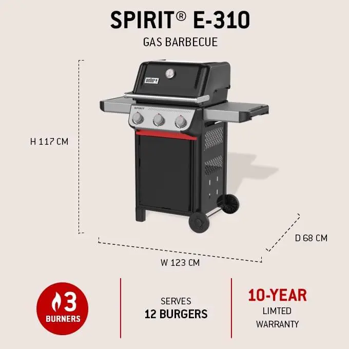 Barbecue weber 5 places en aluminium noir 51 x 46 cm vue 5