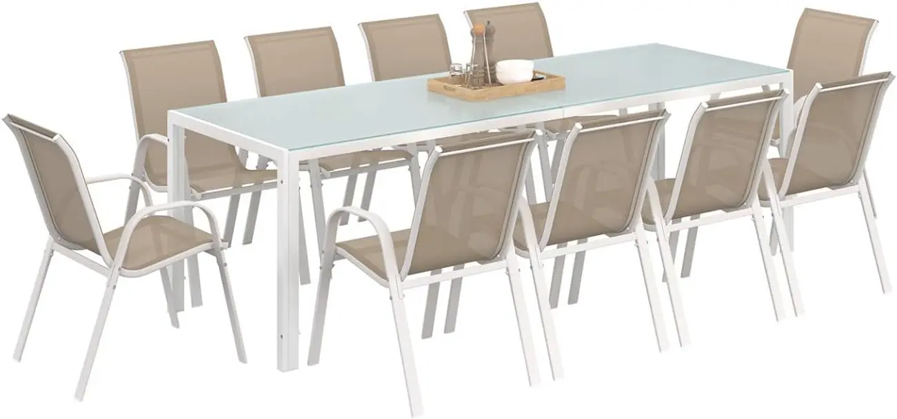 IDMarket - Salon de Jardin Madrid Table 240 CM et 10 chaises