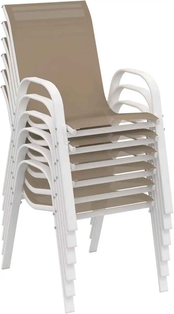 Salon de jardin 10 places en acier blanc vue 4