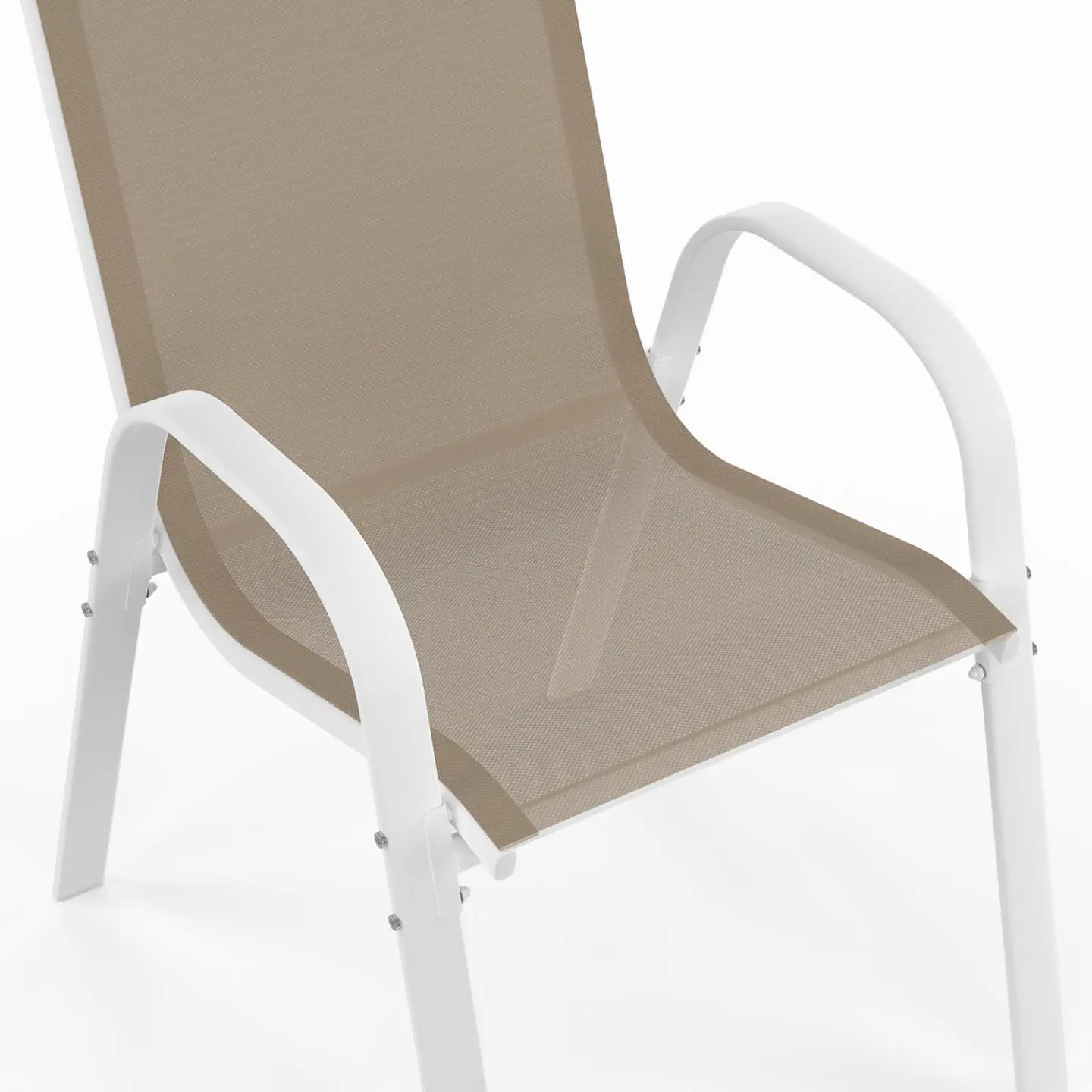 Salon de jardin 10 places en acier blanc vue 8