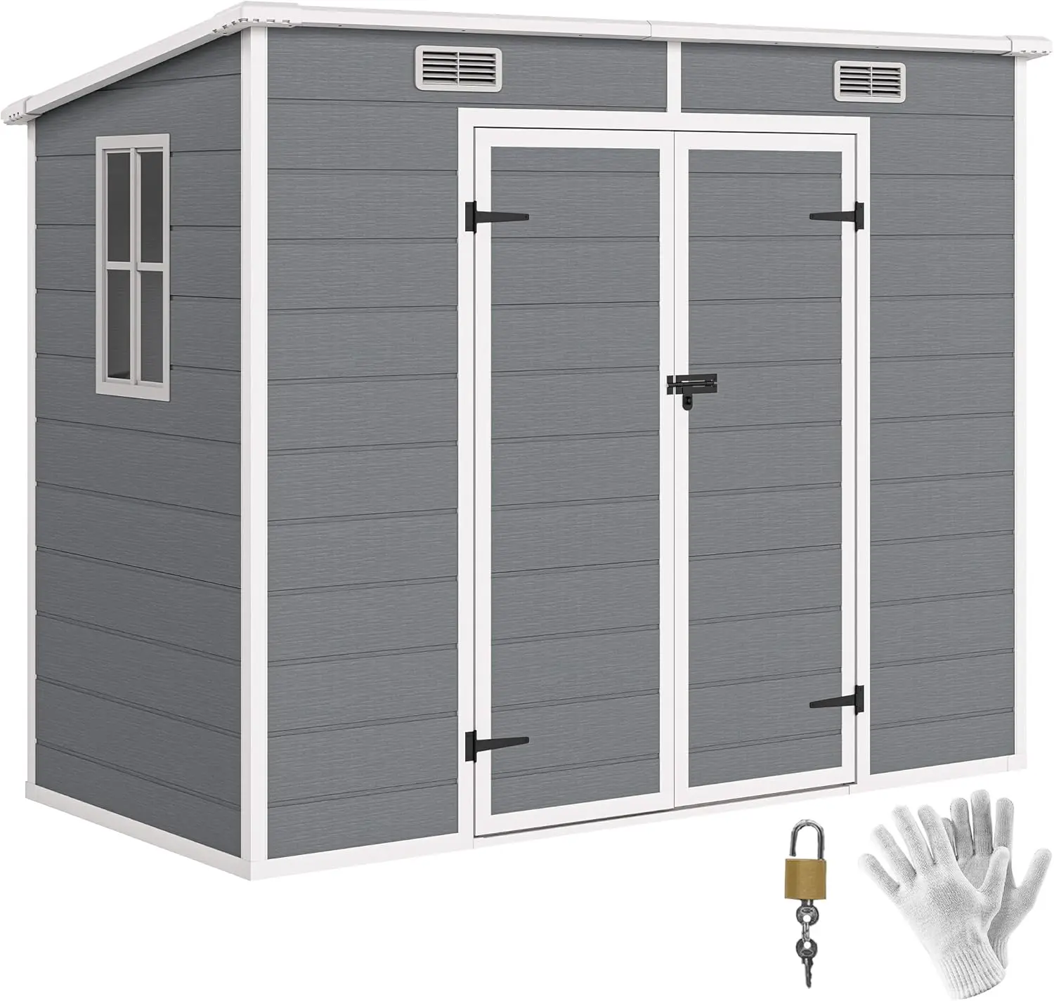 Outsunny Abri de Jardin 2,54 m² cabane de Jardin extérieur 2,4 x 1,3