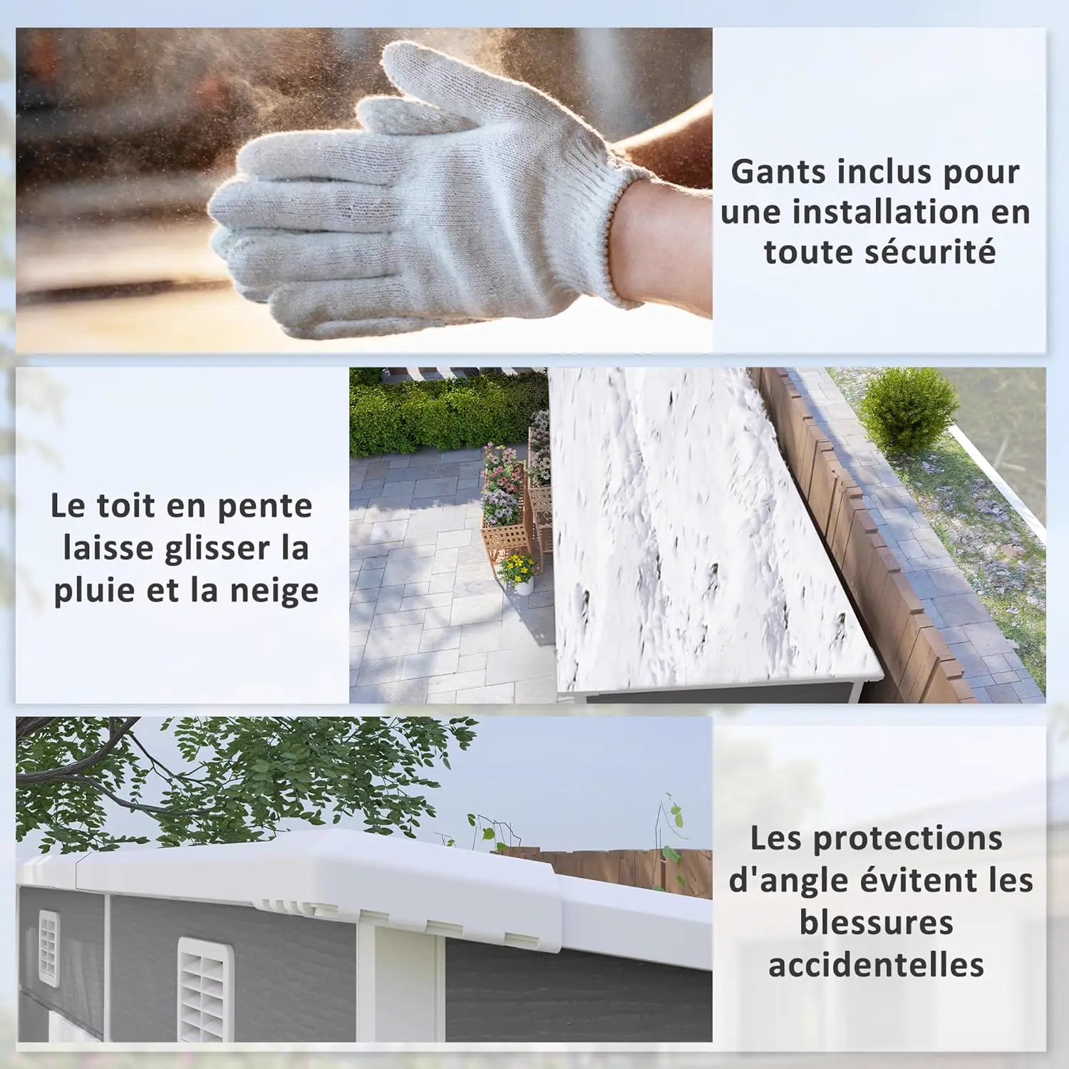 Abri de jardin en résine en résine gris 2,54 m² vue 9