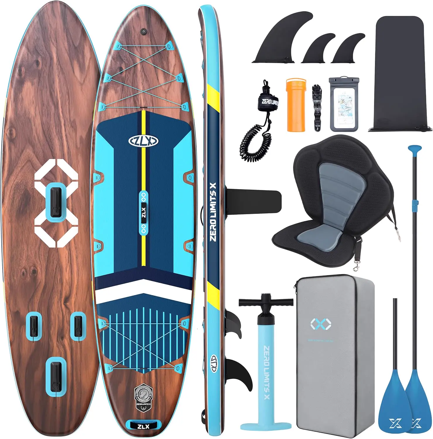 ZLX Paddle Gonflable 350 x 89 cm Extra Large Sup | Planche Stable