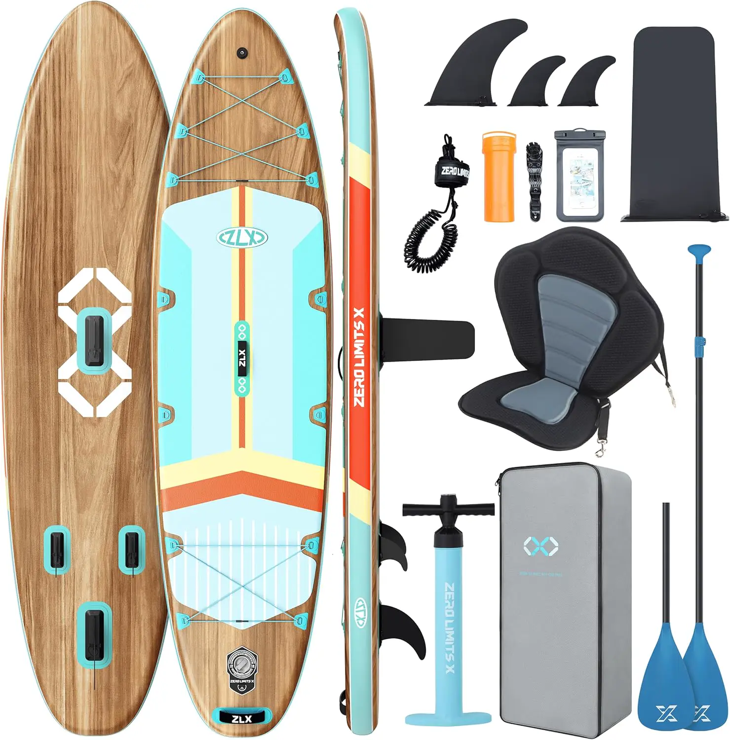 ZLX Paddle Gonflable 350 x 89 cm Extra Large Sup | Planche Stable
