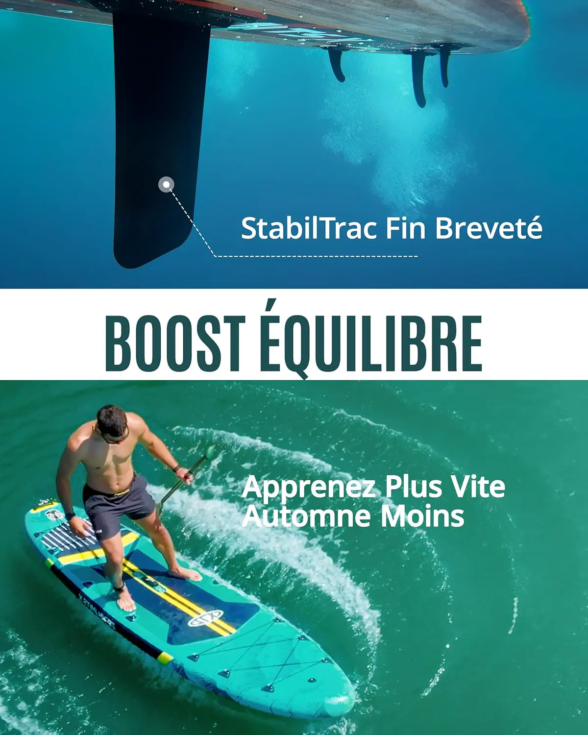 Paddle gonflable marron 350 x 89 cm vue 3