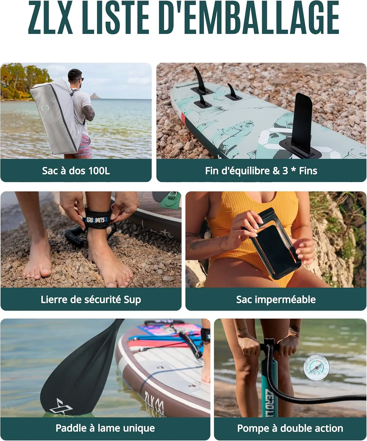 Paddle gonflable marron 350 x 89 cm vue 8
