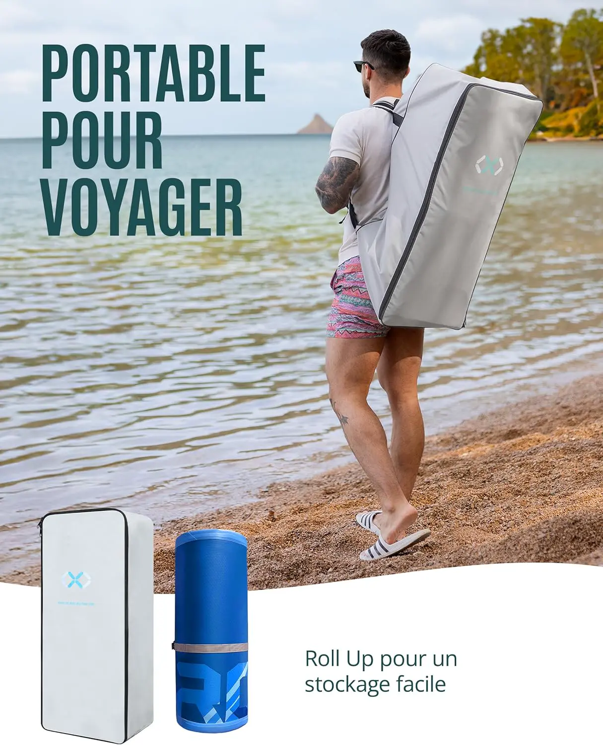 Paddle gonflable beige 350 x 89 cm vue 6