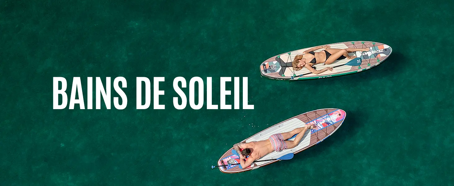 Paddle gonflable 2 places en bois vert 320 x 84cm — contenu détaillé 7