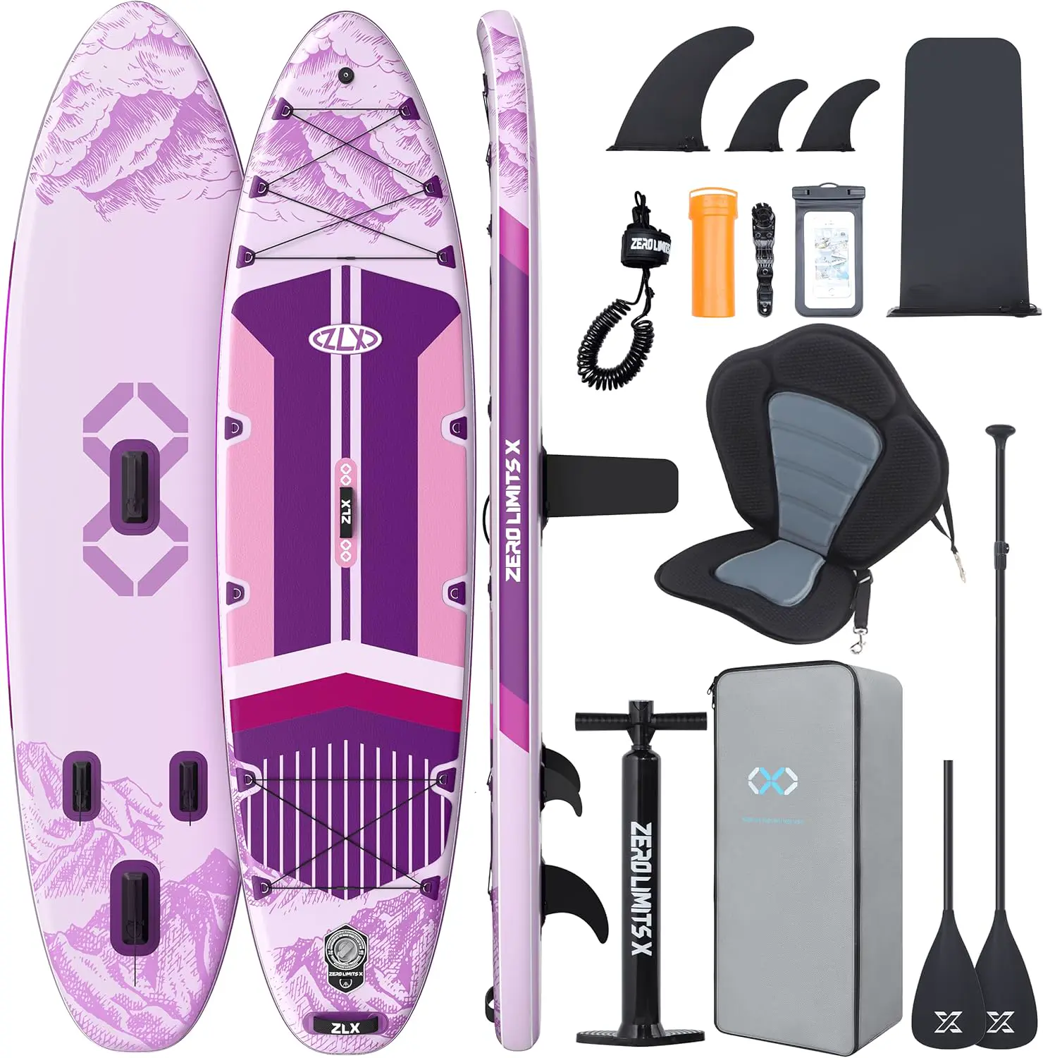 ZLX Paddle Gonflable 350 x 89 cm Extra Large Sup | Planche Stable