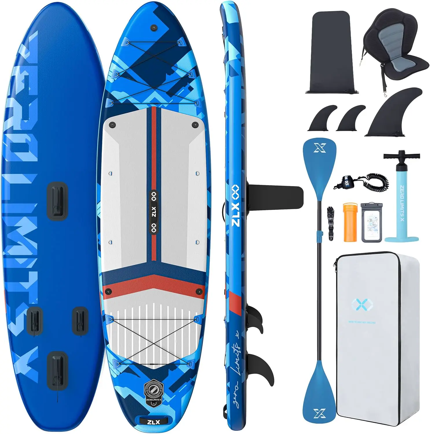 ZLX Paddle Gonflable 350 x 89 cm Extra Large Sup | Planche Stable